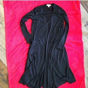 LuLaRoe Duster in Solid Black XS NWOT Sarah I like to size down 2 sizes